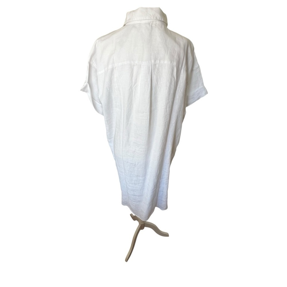 J.Crew Capitaine Shirtdress in Linen in White Color Size Large - Picture 7 of 14
